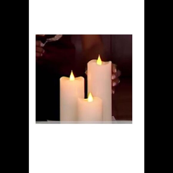 Trulite 3-Pack Assorted Flameless Pillars & Remote Ivory - Picture 1 of 1